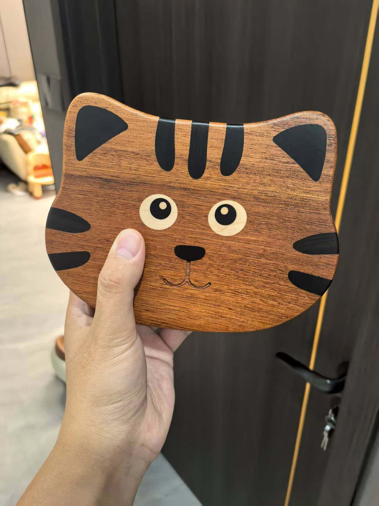 Cute Cat-Shaped Wood Jewelry Box - Organizer for Rings, Necklaces & Bracelets