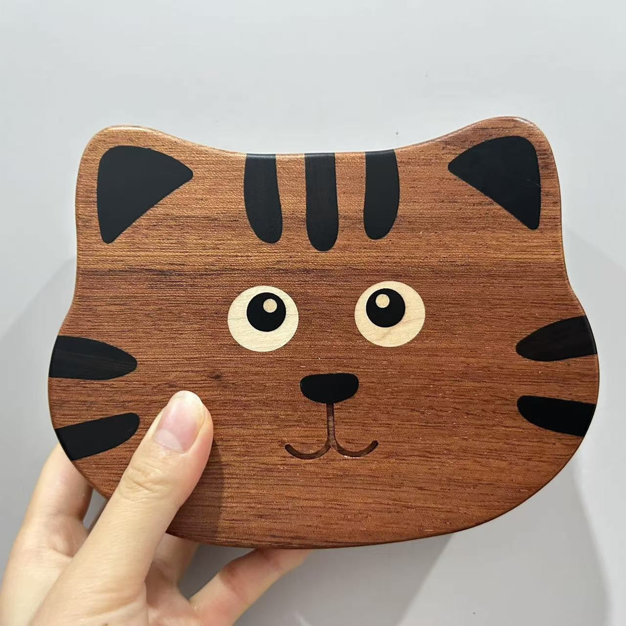 Cute Cat-Shaped Wood Jewelry Box - Organizer for Rings, Necklaces & Bracelets