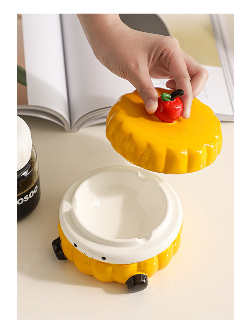 Cute Ceramic Sandwich Cookie Ashtray & Jewelry Box – Smiley Face Novelty Design