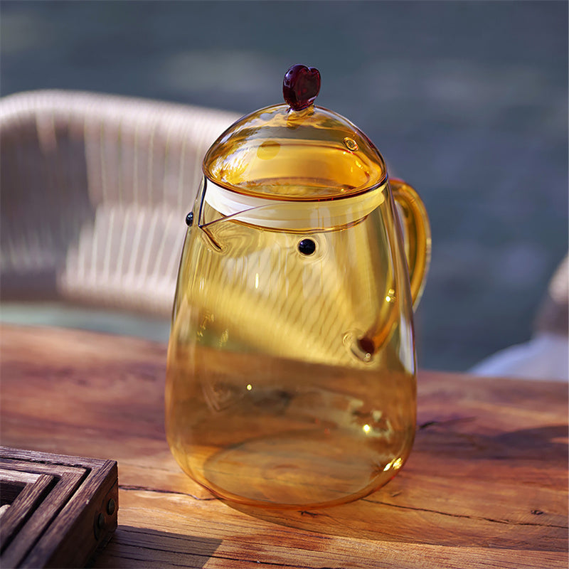 Cute Chick-Shaped Glass Teapot & Coffee Pot - Heat-Resistant Borosilicate Glass Maker