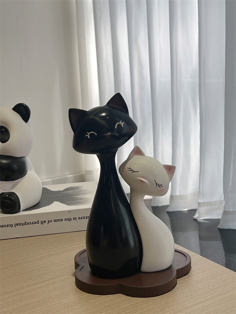 Cute Couple Cat Figurine ,Bedroom Decoration Ornaments