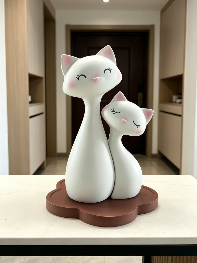 Cute Couple Cat Figurine ,Bedroom Decoration Ornaments