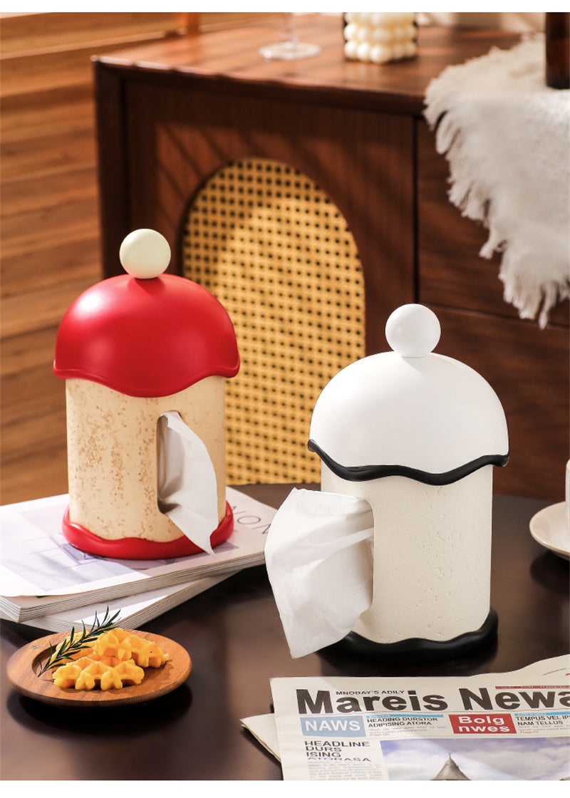 Cute Cupcake Tissue Box – Decorative Round Tissue Holder for Living Room, Bedroom & Dining Table