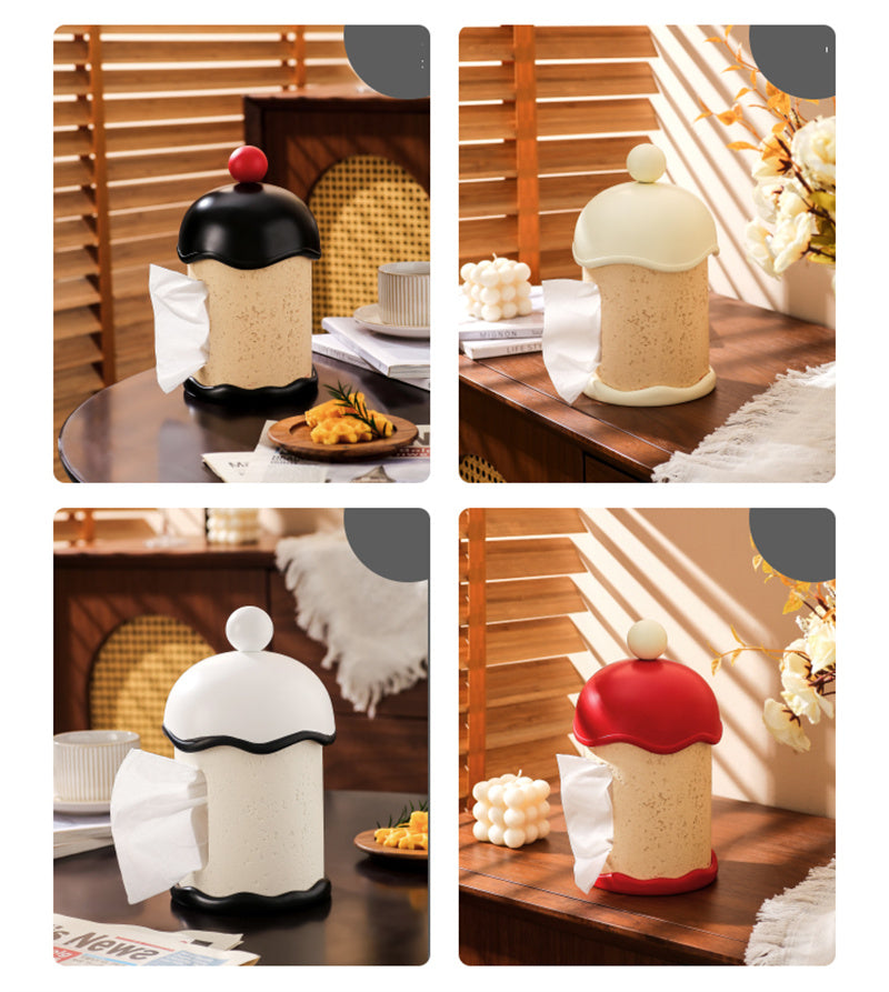 Cute Cupcake Tissue Box – Decorative Round Tissue Holder for Living Room, Bedroom & Dining Table