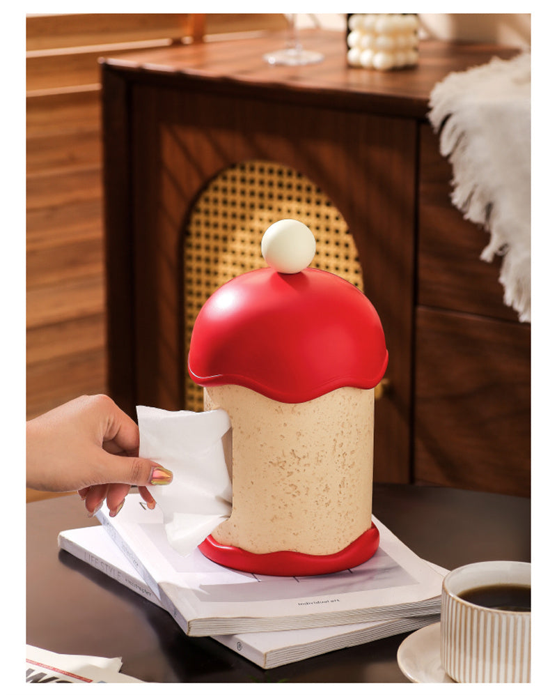 Cute Cupcake Tissue Box – Decorative Round Tissue Holder for Living Room, Bedroom & Dining Table