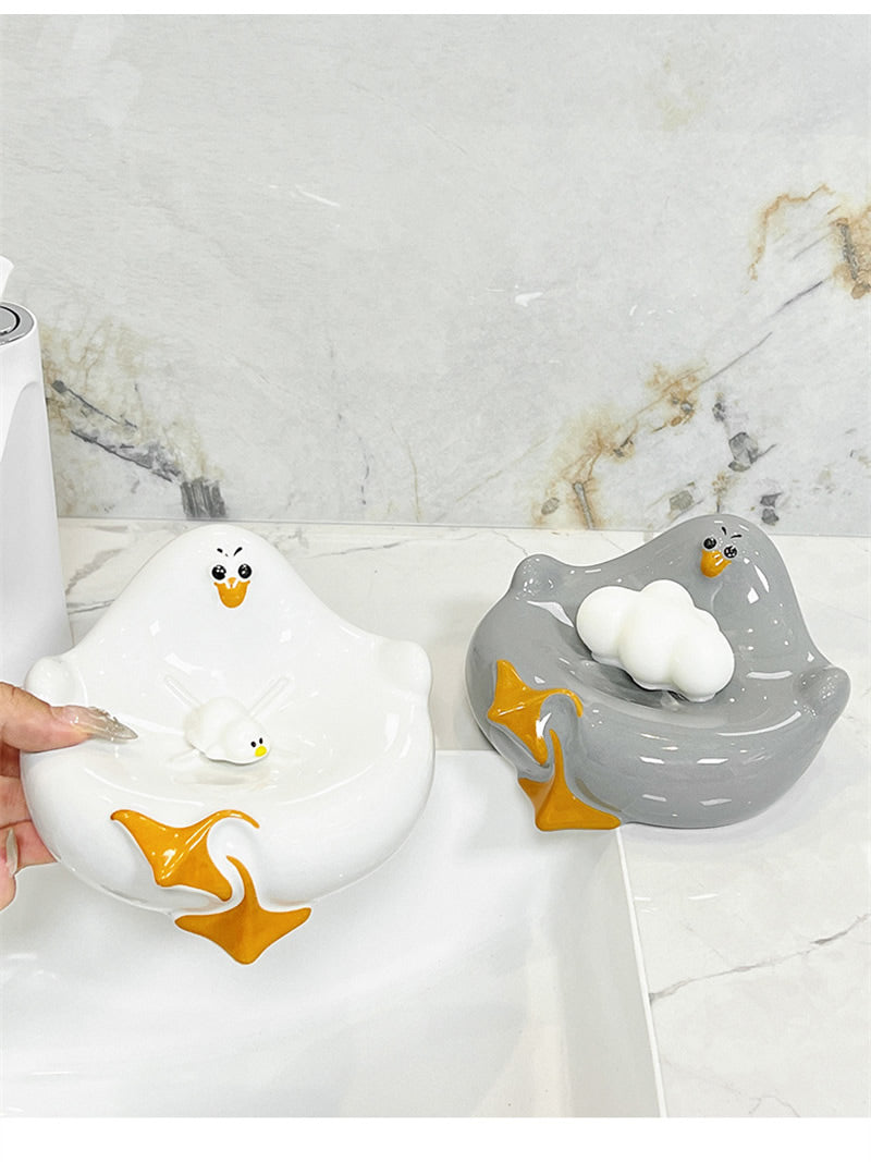 Cute Duck Drain Soap Box, Bathroom Organization Decoration