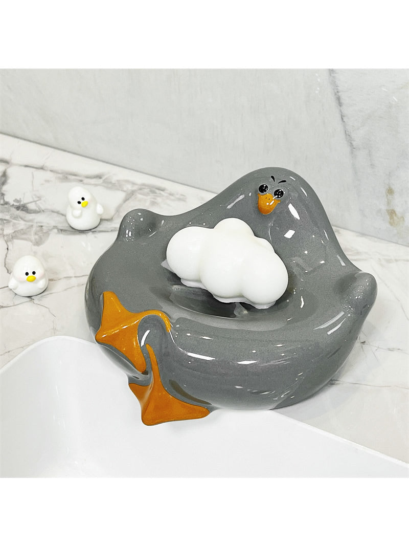 Cute Duck Drain Soap Box, Bathroom Organization Decoration