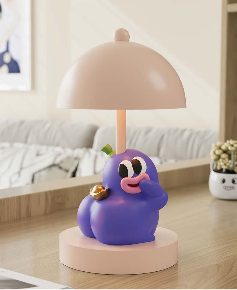 Cute Eggplant Night Light Lamp – Perfect Bedroom or Office Decor
