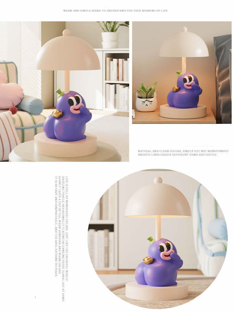 Cute Eggplant Night Light Lamp – Perfect Bedroom or Office Decor