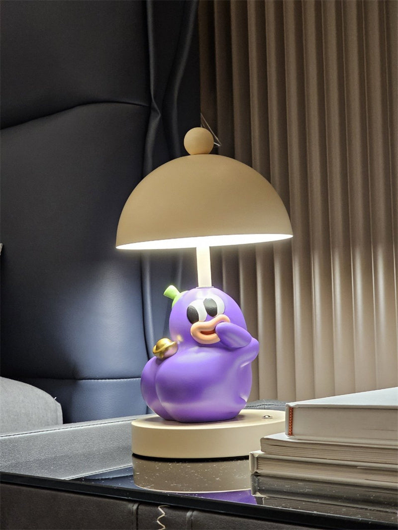 Cute Eggplant Night Light Lamp – Perfect Bedroom or Office Decor