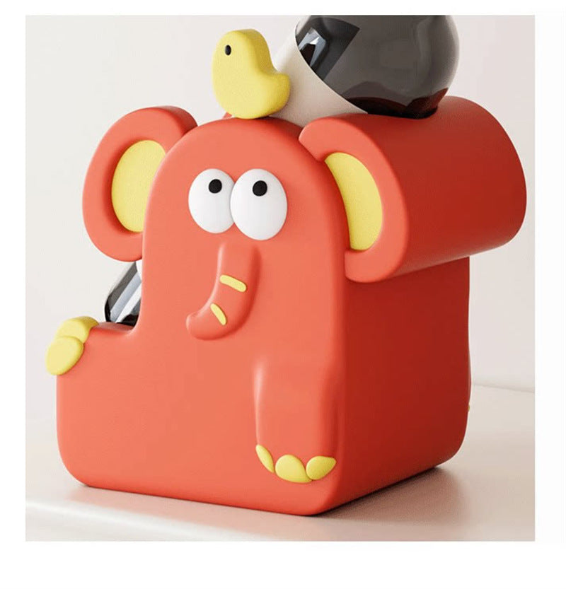 Cute Elephant Character Wine Rack - Cartoon Animal Single Bottle Holder for Home Decor