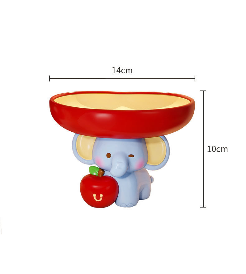 Cute Elephant Figurine with Candy Tray Key Holder Organizer for Home Decor Gift
