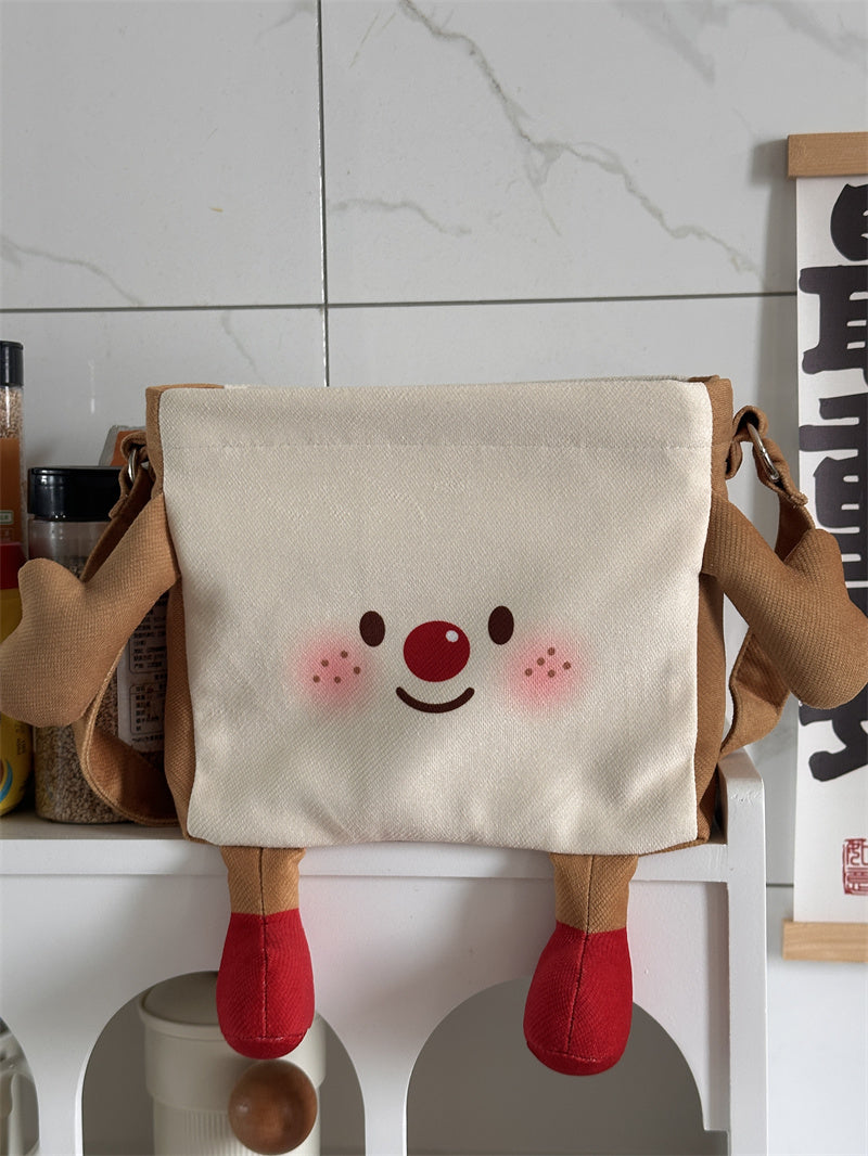 Cute Fried Egg & Red-Nose Cartoon Waterproof Fabric Storage Box - Desktop/Hanging Multi-Use Home Organizer
