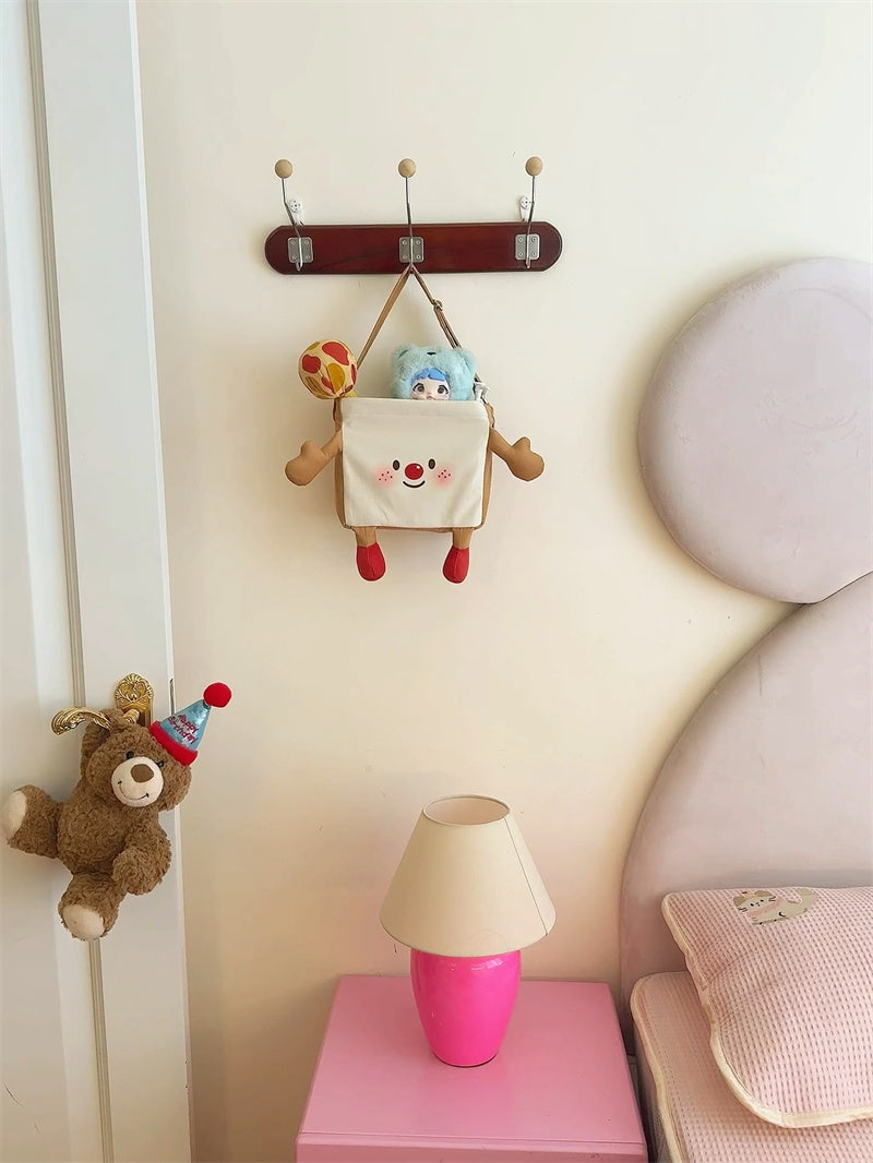 Cute Fried Egg & Red-Nose Cartoon Waterproof Fabric Storage Box - Desktop/Hanging Multi-Use Home Organizer