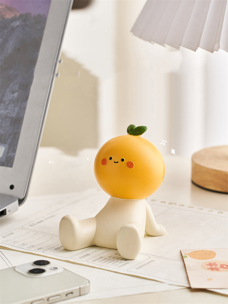 Cute Fruit Phone Stand - Apple & Orange Desktop Holder for Smartphones