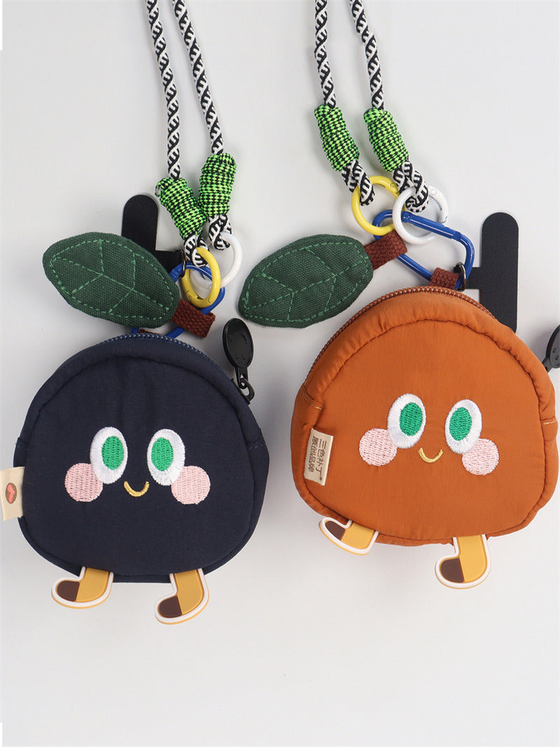 Cute Fruit-Shaped Mini Coin Purse - Kawaii Zippered Pouch  for Keys & Earbuds