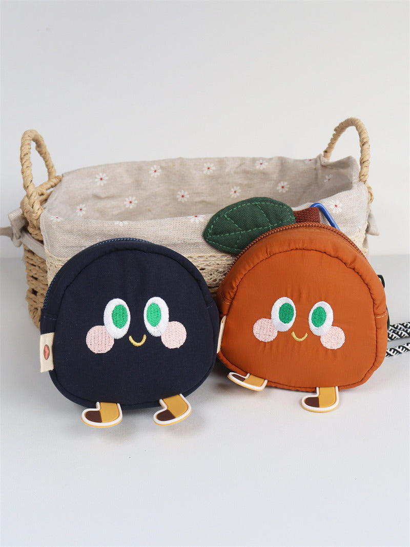 Cute Fruit-Shaped Mini Coin Purse - Kawaii Zippered Pouch  for Keys & Earbuds