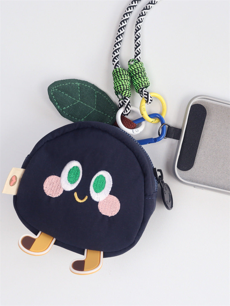 Cute Fruit-Shaped Mini Coin Purse - Kawaii Zippered Pouch  for Keys & Earbuds