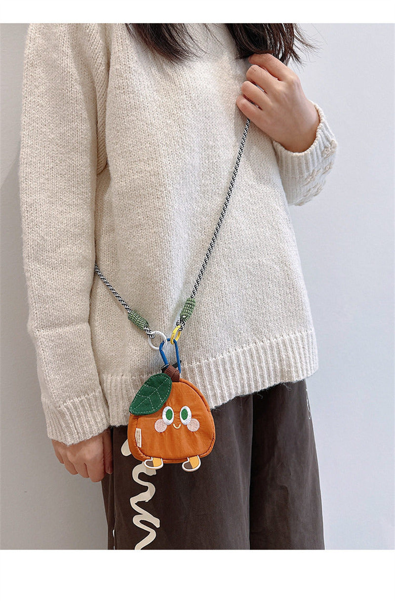Cute Fruit-Shaped Mini Coin Purse - Kawaii Zippered Pouch  for Keys & Earbuds