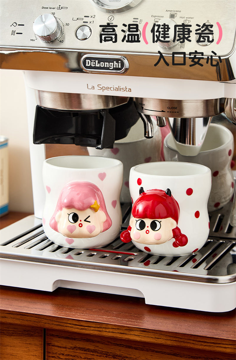 Cute Girl Cartoon 3D Ceramic Mugs, Cute Coffee/Tea Cups for Gifting