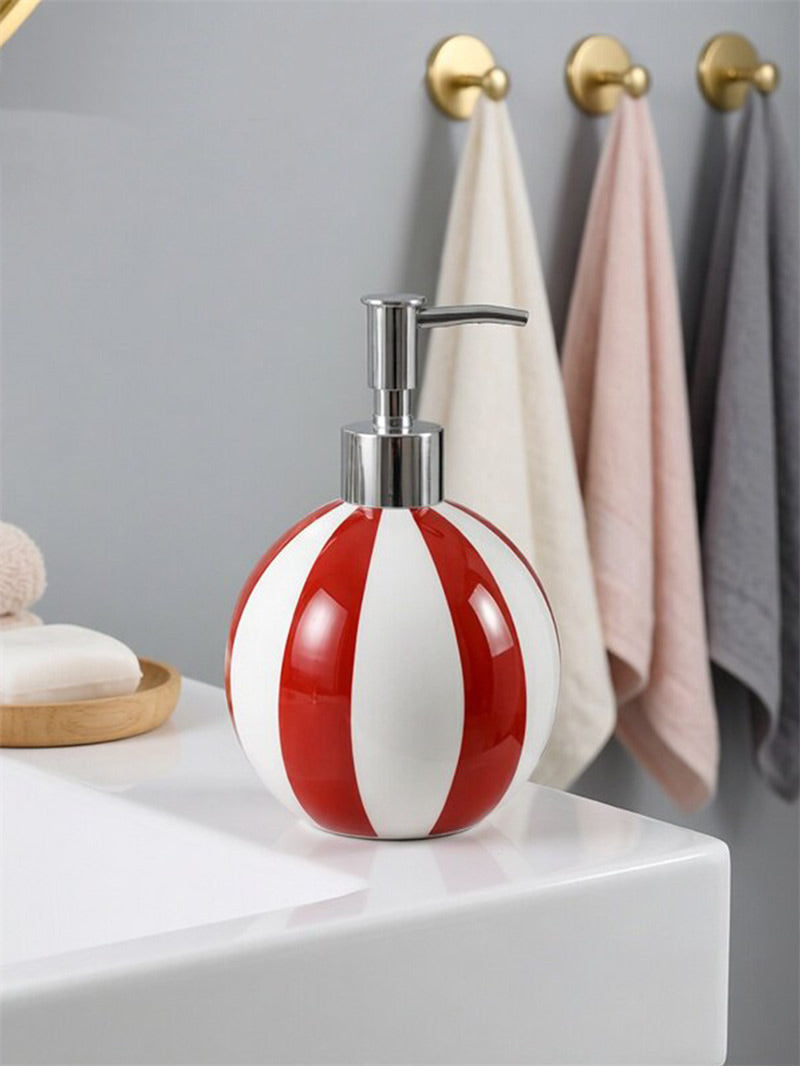 Cute Hot Air Balloon Shaped Ceramic Soap Dispenser, Large Capacity Refillable Liquid Hand Soap Shampoo Dish Soap Container, Playful Retro Bathroom Kitchen Countertop Decor