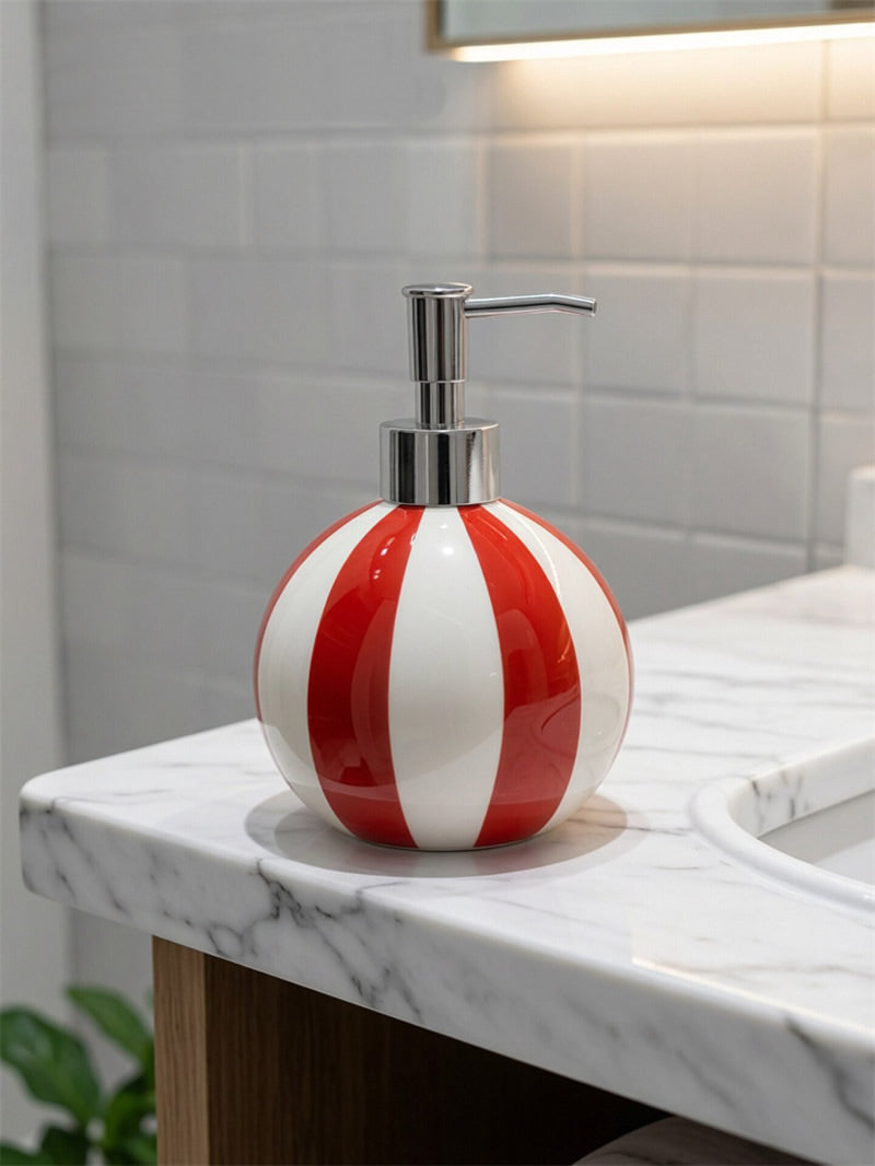 Cute Hot Air Balloon Shaped Ceramic Soap Dispenser, Large Capacity Refillable Liquid Hand Soap Shampoo Dish Soap Container, Playful Retro Bathroom Kitchen Countertop Decor