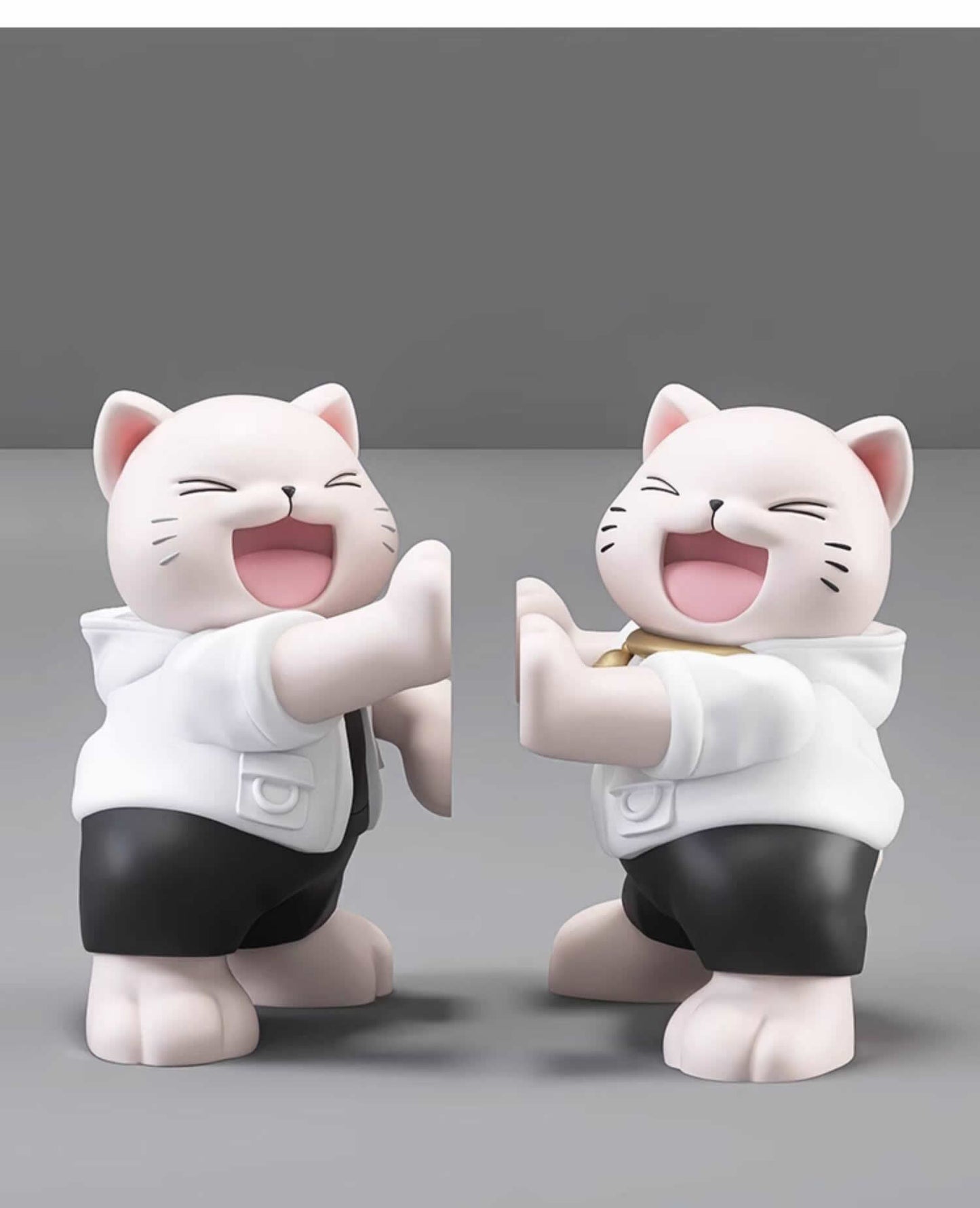 Cute Laughing Cat Resin Bookends Heavy Duty Book Stoppers for Home Office Decor Gift