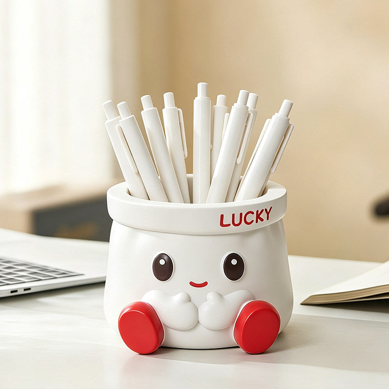 Cute Lucky Bag Shaped Pen Holder, Cartoon Desktop Pencil Cup, Kawaii Desk Organizer for Office Student Home Decor Gift