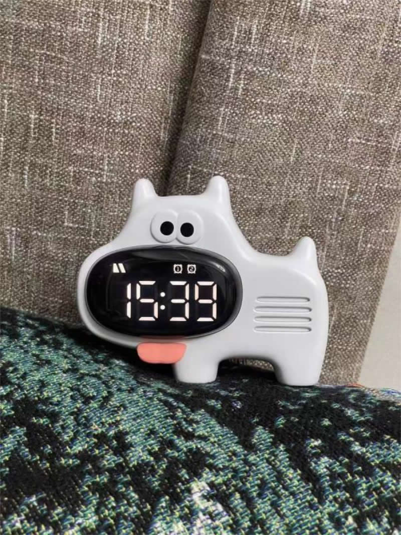Cute Mini Cartoon Puppy Desktop Alarm Clock, Holiday Gift