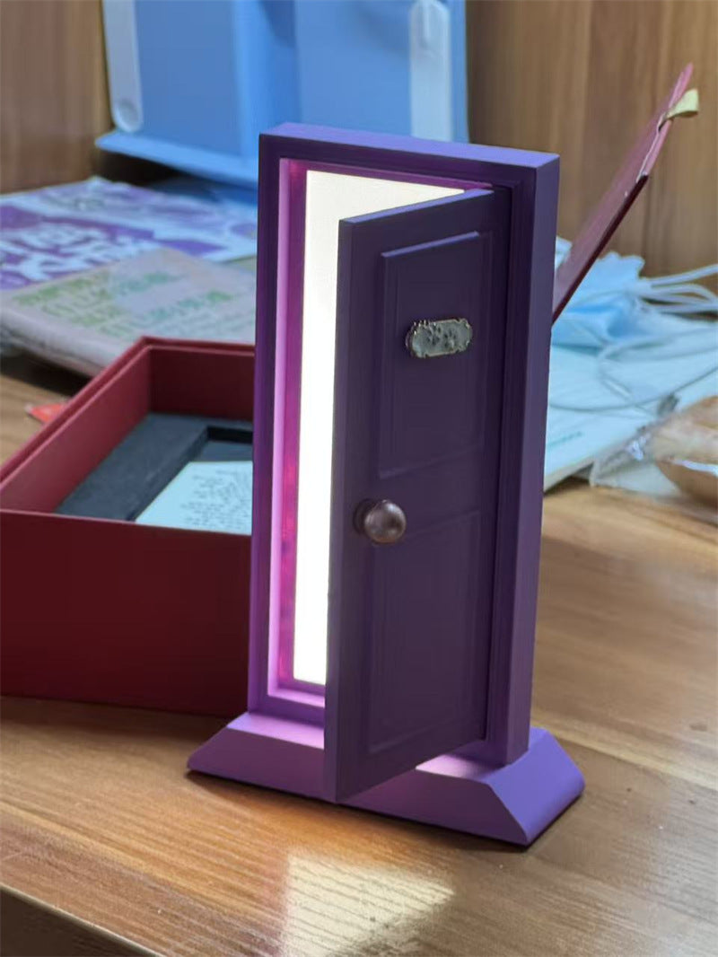 Cute Mini Door‑Shaped LED Table Lamp, Whimsical Decorative Ambient Night Light for Shelf & Bedroom