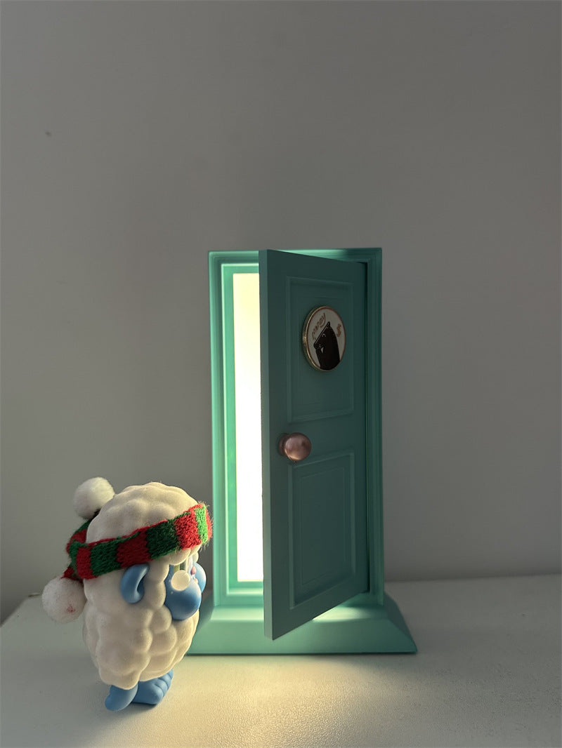 Cute Mini Door‑Shaped LED Table Lamp, Whimsical Decorative Ambient Night Light for Shelf & Bedroom