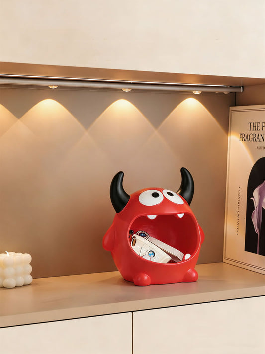 Cute Monster Key Holder Bowl - Resin Entryway Organizer Candy Dish for Home Decor Gift