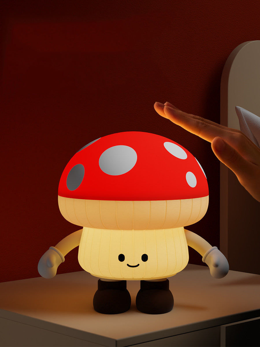 Cute Mushroom Night Light Rechargeable Cartoon LED Desk Lamp for Kids Bedroom Nursery Decor Gift
