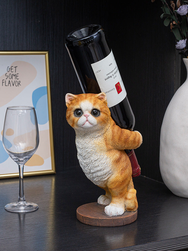 Cute Orange Cat Wine Rack,Bottle Holder, Living Room Decoration, Creative Gift
