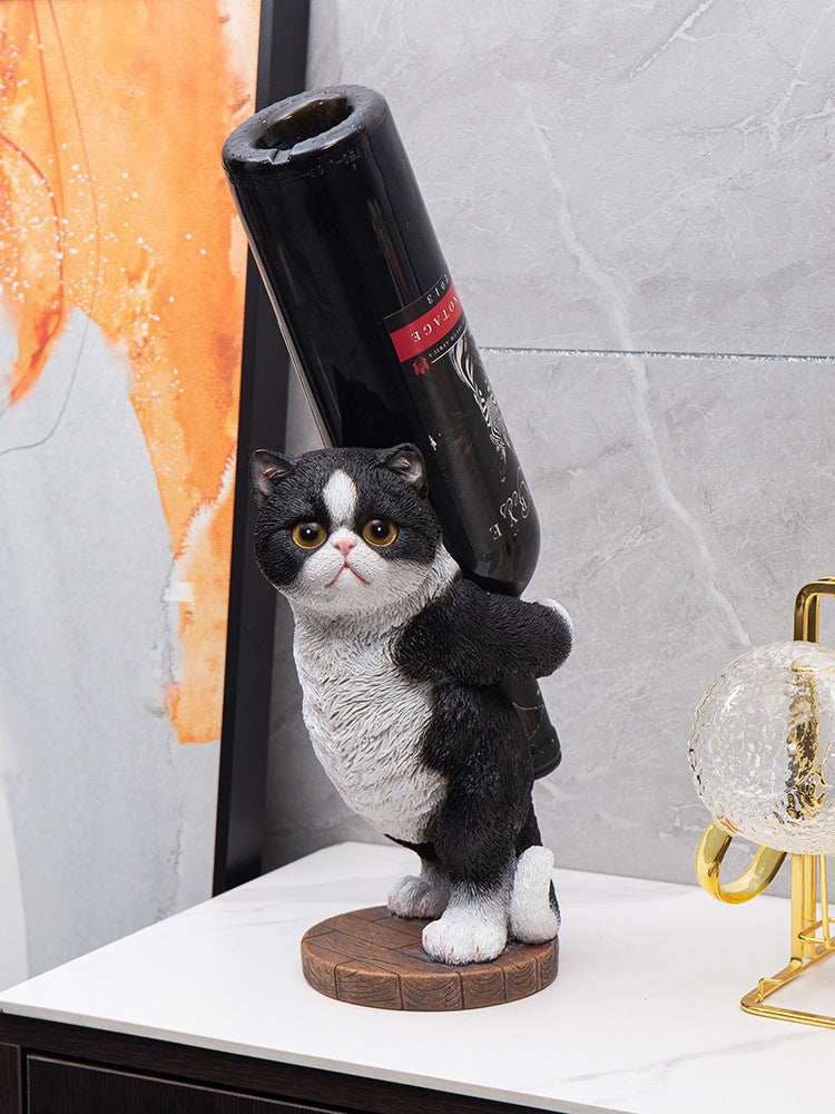 Cute Orange Cat Wine Rack,Bottle Holder, Living Room Decoration, Creative Gift