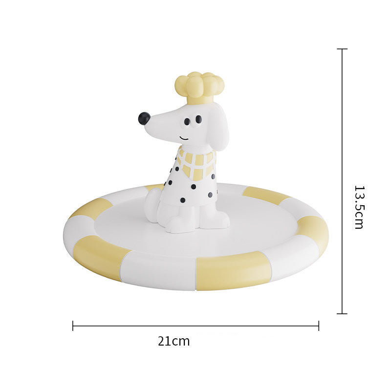 Cute Poodle Resin Jewelry Tray Dog Figurine Organizer Tray for Keys Rings Home Decor Gift