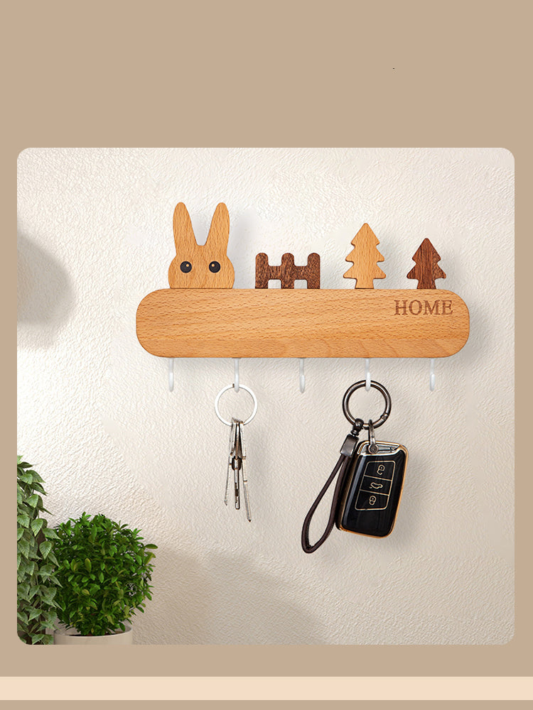 Cute Rabbit Wooden Hook, Home Decoration
