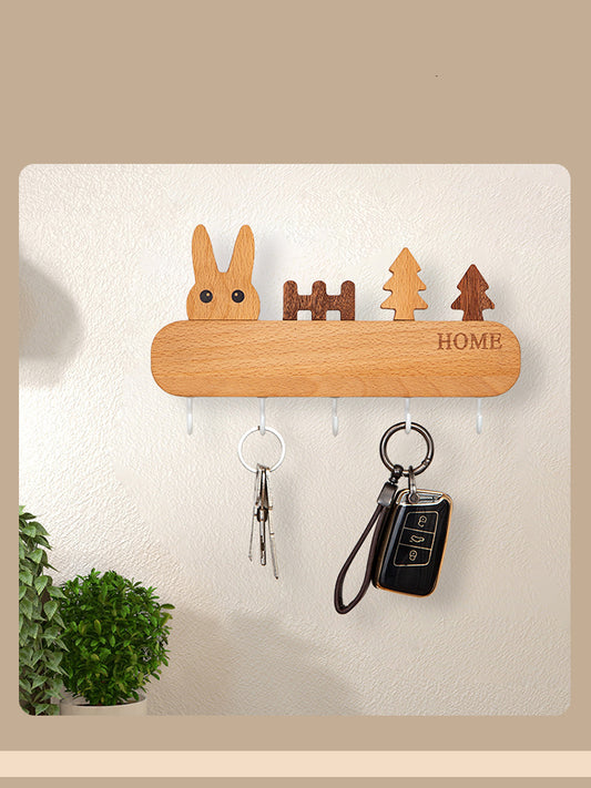 Cute Rabbit Wooden Hook, Home Decoration
