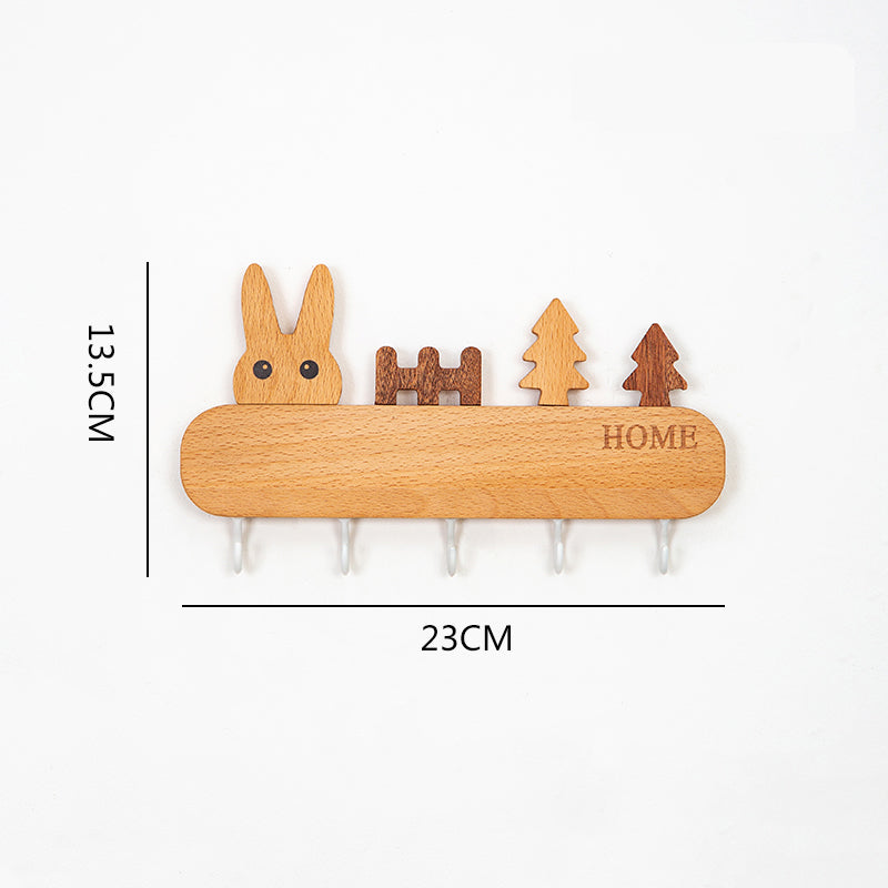 Cute Rabbit Wooden Hook, Home Decoration