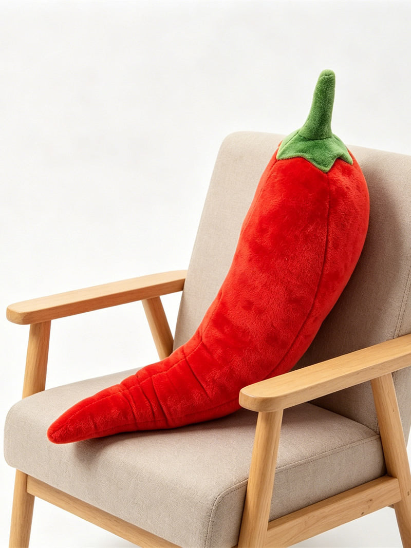 Cute Realistic Red Chili Pepper Plush Pillow, Soft Vegetable Shaped Stuffed Throw Cushion, Kawaii Sofa Bed Decor Plush Toy