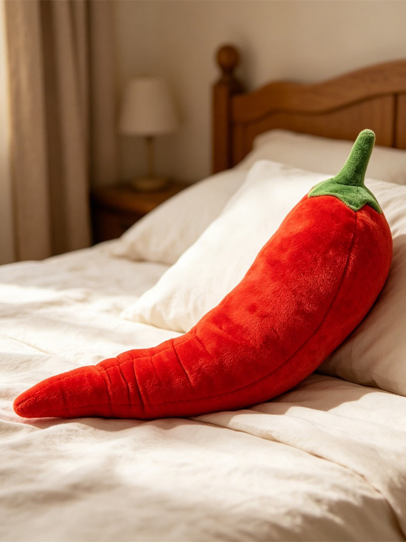 Cute Realistic Red Chili Pepper Plush Pillow, Soft Vegetable Shaped Stuffed Throw Cushion, Kawaii Sofa Bed Decor Plush Toy