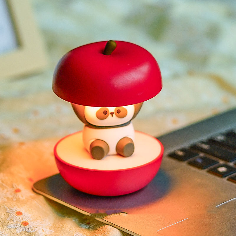 Cute Red Apple And Panda Night Light, Creative Gift