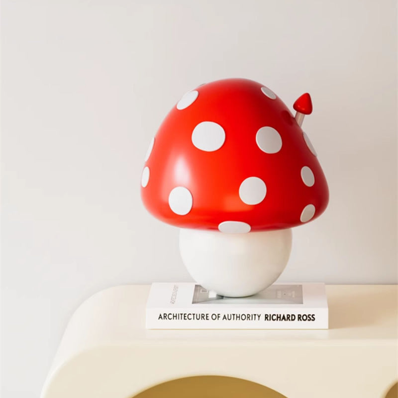 Cute Red Mushroom Table Lamp - Adjustable Decor Light for Bedrooms & Kids Rooms