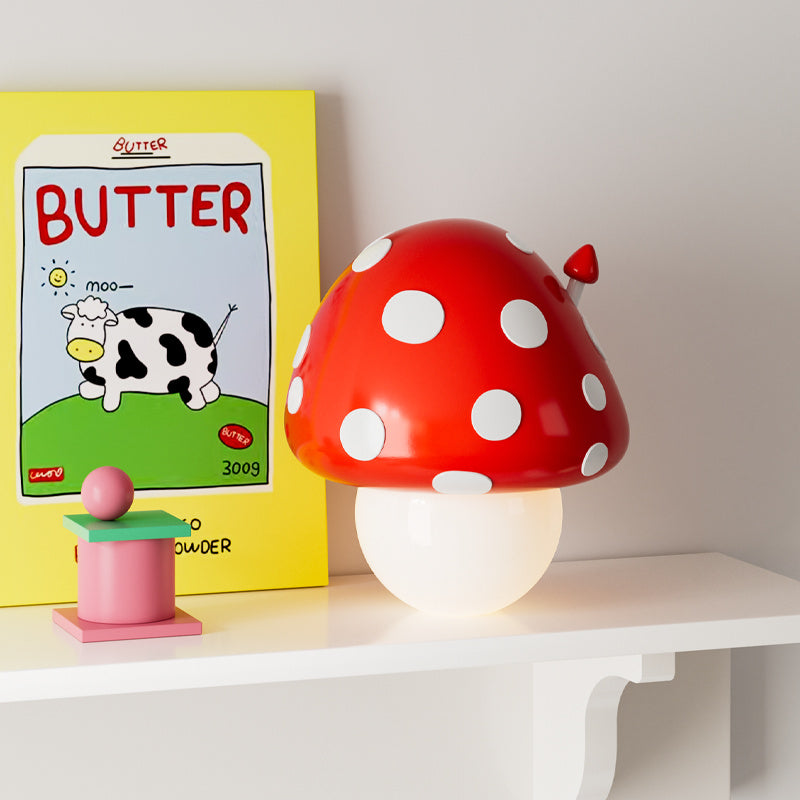 Cute Red Mushroom Table Lamp - Adjustable Decor Light for Bedrooms & Kids Rooms