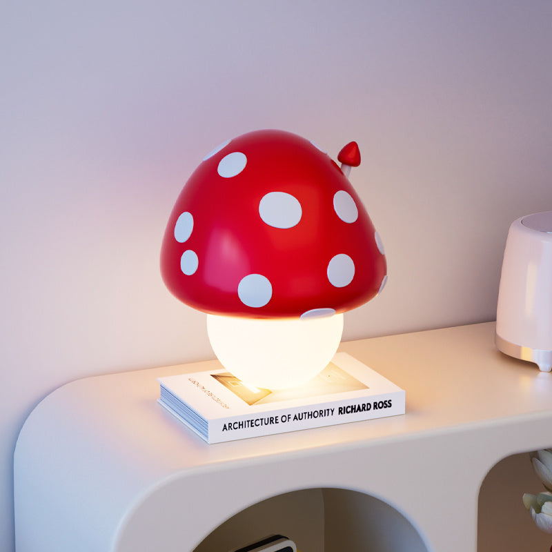 Cute Red Mushroom Table Lamp - Adjustable Decor Light for Bedrooms & Kids Rooms