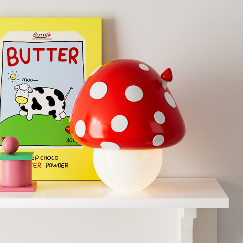 Cute Red Mushroom Table Lamp - Adjustable Decor Light for Bedrooms & Kids Rooms
