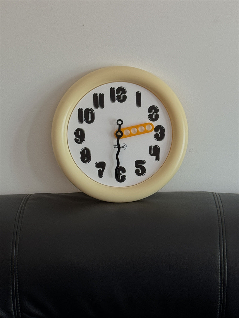 Cute Red Round Wall Clock - Bubble Number Silent Sweep Wall Clock for Kids Bedroom Living Room Decor Gift