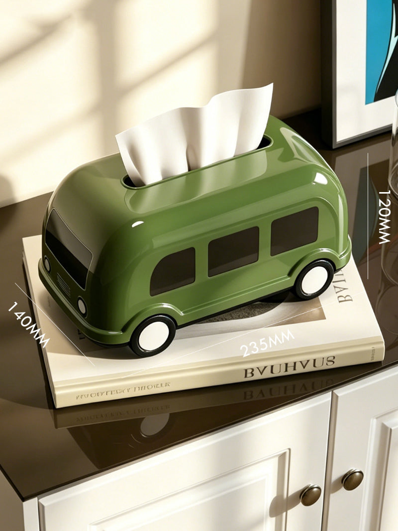 Cute Retro Camper Van Tissue Box , Decorative Bus‑Shaped Facial Tissue Holder