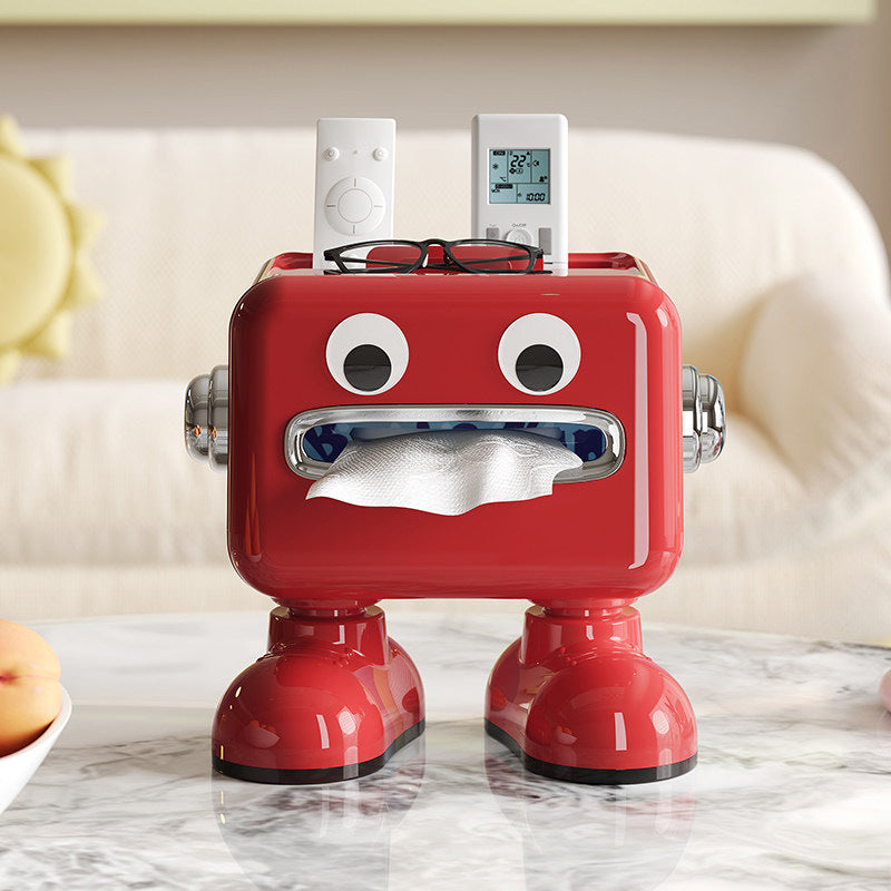 Cute Robot Tissue Box - 2-in-1 Tissue Holder & Phone Stand for Home & Office