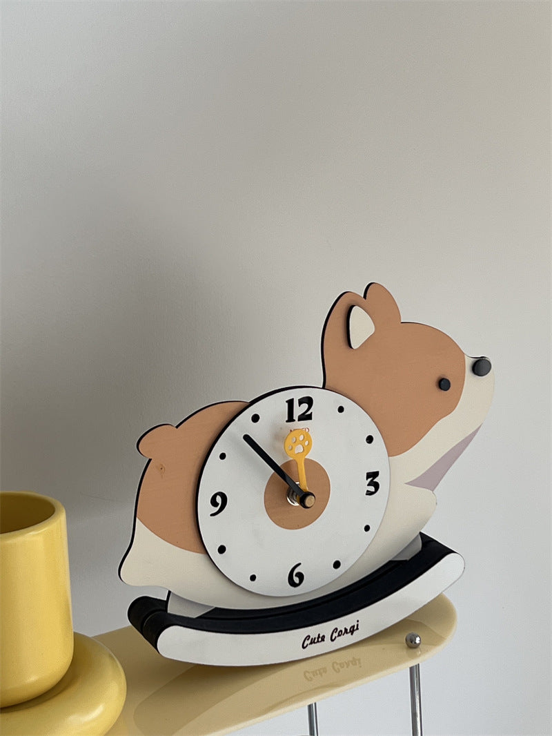 Cute Rocking Puppy Table Clock, Children'S House Decoration, Christmas Gift